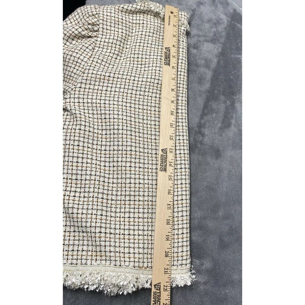 Cato Women’s Ivory Tweed Unlined Long Sleeves Button Up Jacket Sz L Office NWOT - Picture 7 of 10